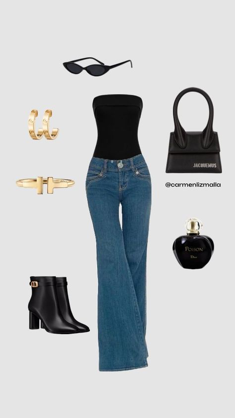 Honduras Outfit Ideas, Rich Casual Outfits Women, Jeans Black Heels Outfit, Romantic Concert Outfit, Suit Outfits For Women Aesthetic, Black Dress With Belt Outfit, Casual Outfits With Dress Pants, Timeless Aesthetic Outfit, Outfits For 23 Year Old Women