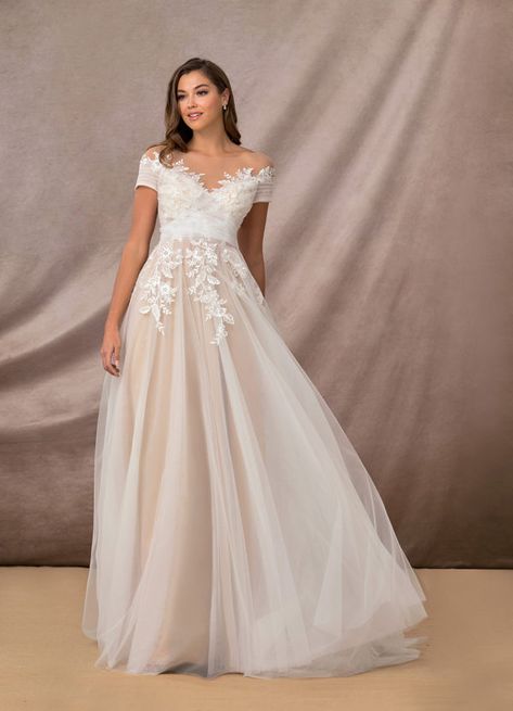 Azazie Cindy BG Wedding Dresses | Azazie Cocktail Bleu, Elegant Wedding Dresses Lace, Wedding Dresses Diamonds, Cute Wedding Dress, Illusion Dress, A Line Gown, The Perfect Wedding, Perfect Wedding Dress, Elegant Wedding Dress