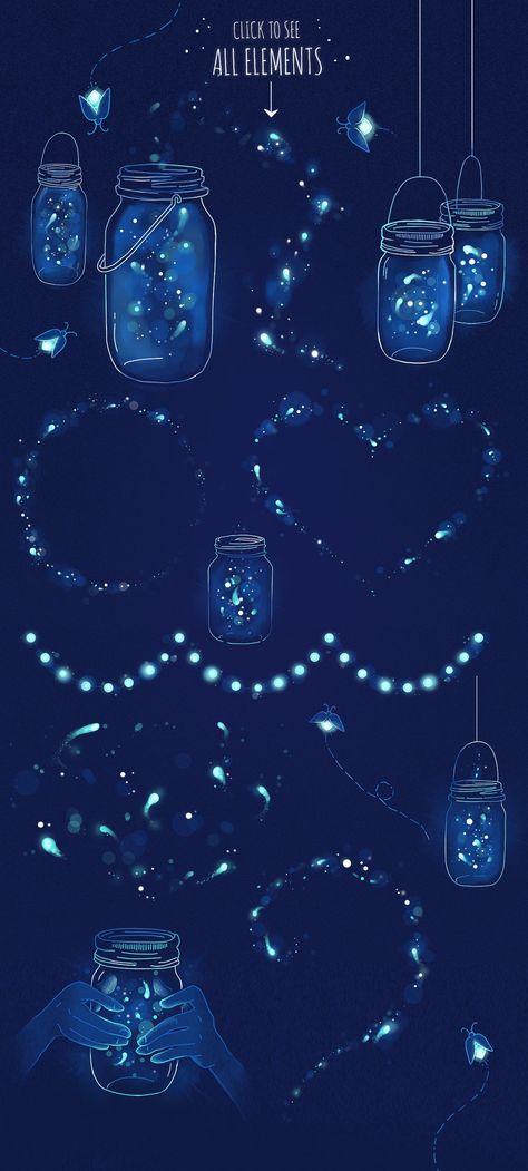 Firefly Drawing, Bubble Tattoo, Frames Design Graphic, Blue Bg, Forest Spirits, Fireflies In A Jar, Person Drawing, Blue Tattoo, Jar Lanterns