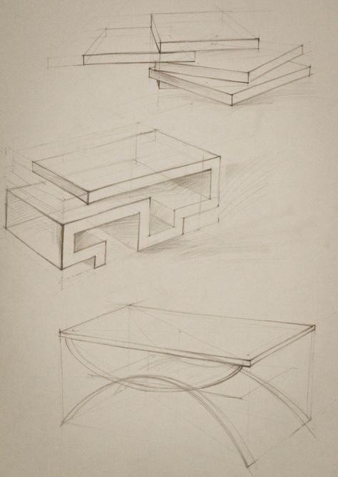 How To Draw Table, Table Perspective Drawing, Table Sketch Design, Table Sketch Drawing, Coffee Table Sketch, Furniture Drawing Sketch Interior Design, Table Drawing Sketch, Furniture Drawing Sketch, Perspective Exercises