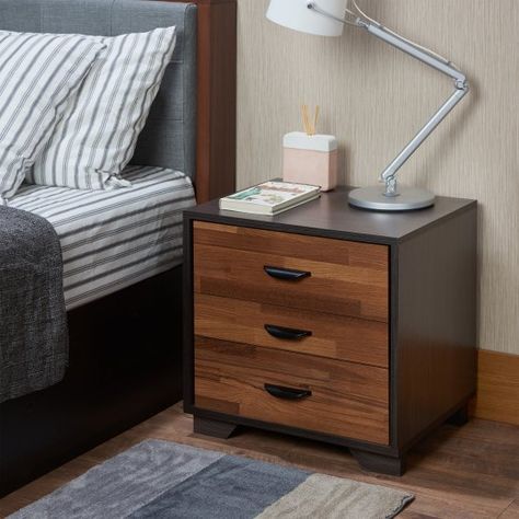 Acme Furniture Eloy 3 Drawer Nightstand Bedroom End Tables, Desain Furnitur Modern, Walnut Nightstand, 3 Drawer Nightstand, Odds And Ends, Night Table, Sofa Side Table, Acme Furniture, Wood Nightstand