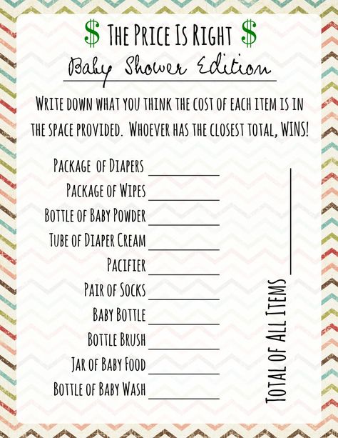 Price Is Right Baby Shower Game - Free Printable Pink Pictures, Free Printable Baby Shower Games, Bebe Shower, Price Is Right Games, Scramble Game, Shower Bebe, Fun Baby Shower Games, Word Scramble, Games Printable