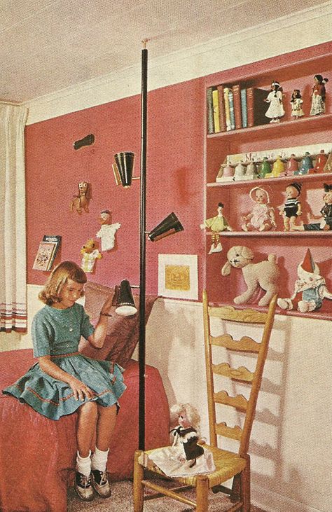 Vintage Home Decorating, Children's Rooms, 1960s Style 1950s Bedroom Decor, 1950s Bedroom, 1950s Kids, Retro Rooms, Home Decor Ideas Bedroom, Home Decor Crafts, Retro Interior, Decor Ideas Bedroom, Vintage Room