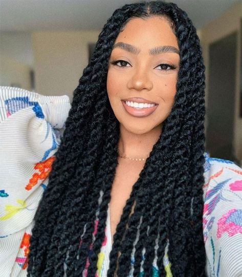 Havana Twists, Long Twist Braids, Blessed And Thankful, Marley Twist Hairstyles, Protective Style Braids, Marley Twist, Afro Twist, Hair Crochet, Marley Hair