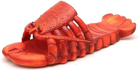 Amazon.com | Lobster Slippers, Fish Slippers,bass Sandals, Animal Slippers Animal Fish Slippers, Lobster Flops | Slippers Fish Slippers, Bass Sandals, Slippers Animal, Orange Slippers, Crocs Flip Flops, Shower Sandals, Silly Gifts, Red Vines, Shower Shoes