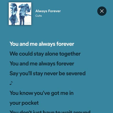 Always Forever Cults Spotify, Always Forever Aesthetic, You And Me Always Forever Song, You And Me Always Forever, Always Forever Song, Always Forever Lyrics, Myosotis Sylvatica, Me And Who, Love Yourself Lyrics