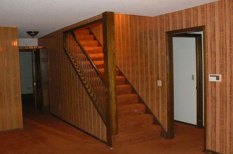 The idea of fascinating staircase result from your mind or some combo new style will create new tendency. Description from hafblog.com. I searched for this on bing.com/images Liminal Staircase, Rewind Movie, Poor House Aesthetic, Basement Stairs Railing, Retro Staircase, 80s Basement, 70s Basement, Narrow Basement, Vintage Basement