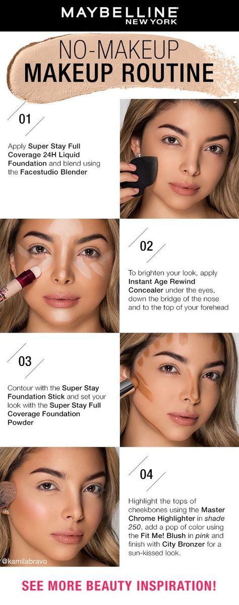 Step By Step Makeup Natural, Easy Diy Makeup Step By Step, No Makeup Makeup Steps, How To Do The No Makeup Look, Simple Makeup Without Foundation, Make Up Without Foundation, Face Makeup Tutorial Step By Step, How To Makeup For Beginners Step By Step, Makeup Tutorial Without Foundation