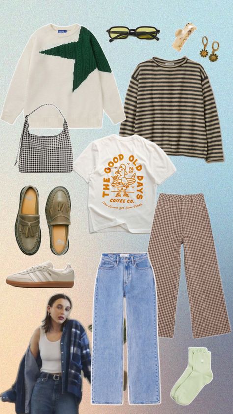 Eclectic grandpa eclectic grandma outfit inspiration outfit ideas women’s style fashion Emma chamberlain Eclectic Grandma, Grandma Outfit, Grandpa Fashion, Grandpa Outfit, Inspiration Outfit Ideas, Grandma Clothes, Eclectic Outfits, Outfit Ideas Women, Postpartum Fashion