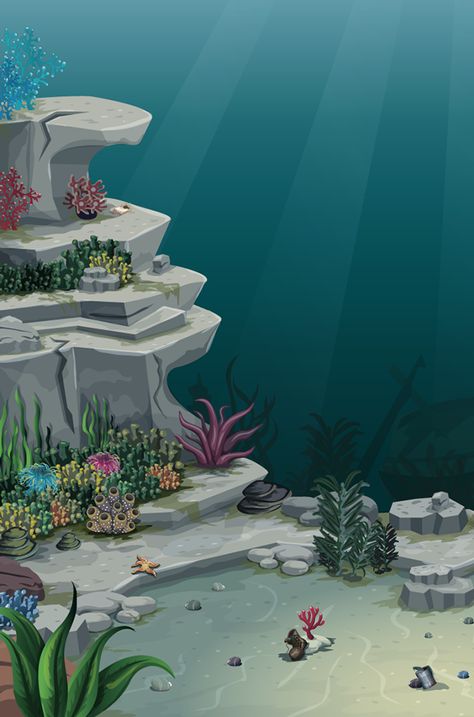 Cartoon Nature, Underwater Drawing, Sea Murals, Ordinary Extraordinary, Environment Projects, Underwater Background, Sea Illustration, Pixel Art Background, Sea Plants