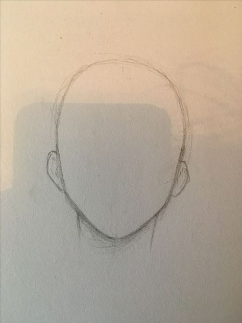 Basic front anime head shape for anatomy Heads For Drawing, Head Drawings Step By Step, Head Drawings Sketches, Head Schetch, Drawing Ideas Head Shape, Basic Head Sketch, Drawing Sketches Head, How To Draw The Shape Of A Face, Basic Face Shape Drawing