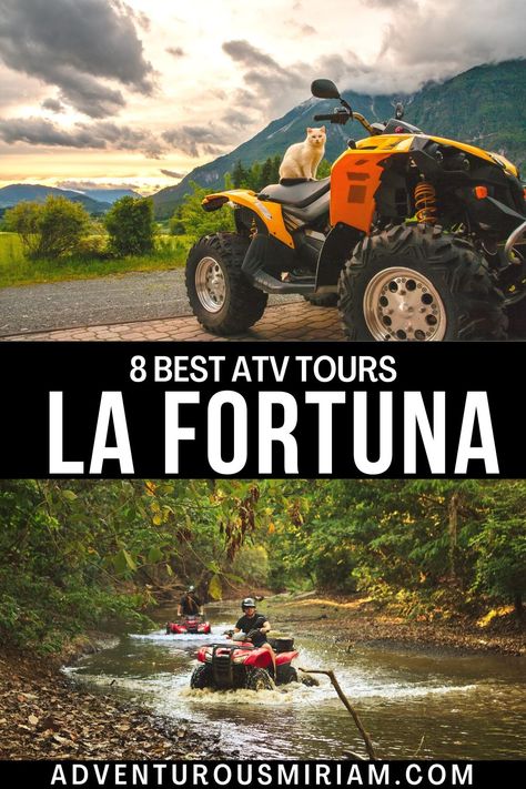 Discover the best ATV tours in La Fortuna, Costa Rica, with my expertly curated list. Experience the thrill of La Fortuna ATV tours as you explore the stunning landscapes around the Arenal Volcano. My selection includes top-rated Arenal ATV tours, offering unforgettable adventures in Costa Rica's lush jungles and rugged terrains. Perfect for adventure seekers and nature lovers. #LaFortunaATV #CostaRicaAdventures #ATVToursArenal Costa Rica, Nature, Arenal Costa Rica, Costa Rica Adventures, Fortuna Costa Rica, Zipline Adventure, Arenal Volcano, Visit Costa Rica, Atv Riding