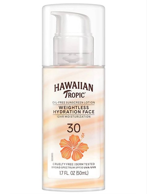 Hawaiian Tropic face sunscreen spf 30 Hawaiian Tropic Sunscreen Aesthetic, Hawaiian Tropic Sunscreen, Travel Size Sunscreen, Sunscreen Skincare, Sunscreen Face, Summer Wishlist, Hawaiian Tropic, Lightweight Moisturizer, Girls Tote