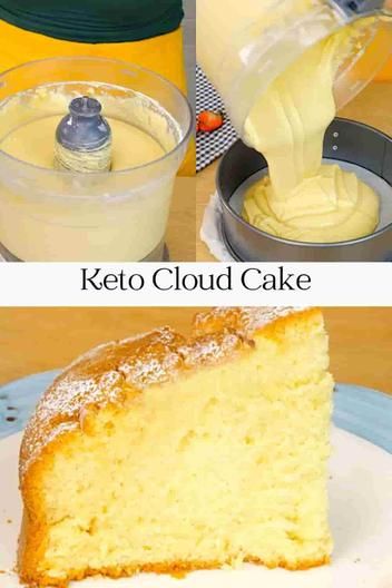 Keto Cloud Cake - EASY KETO RECIPES Keto Quiche, Cloud Cake, Keto Desert Recipes, Free Keto Meal Plan, Low Carb Deserts, Postre Keto, Easy Keto Recipes, Keto Pancakes, Keto Cake