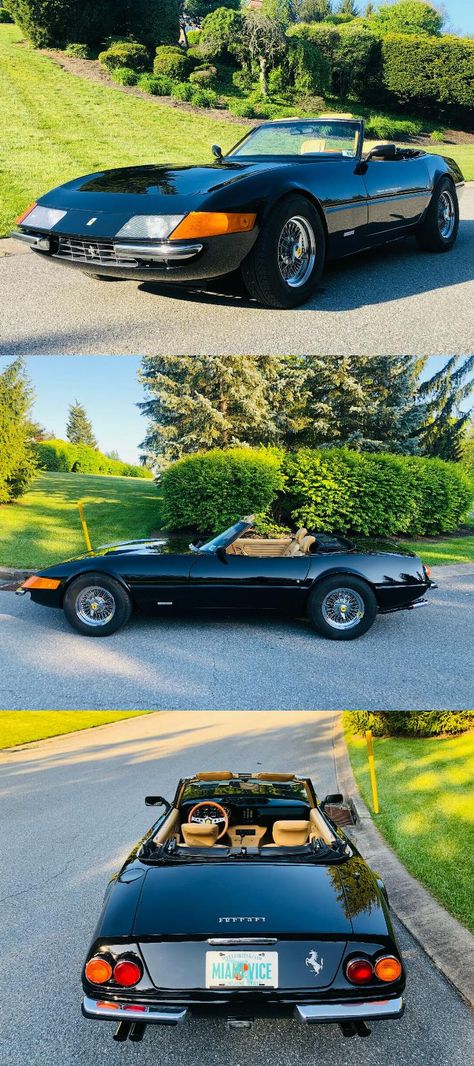 Ferrari Daytona Spyder, Miata Black, Car Decorations Interior Ideas, Organize Car, Miami Vice Theme, Cool Car Gadgets, Garage Paint, Auto Mechanics, Vintage Ferrari