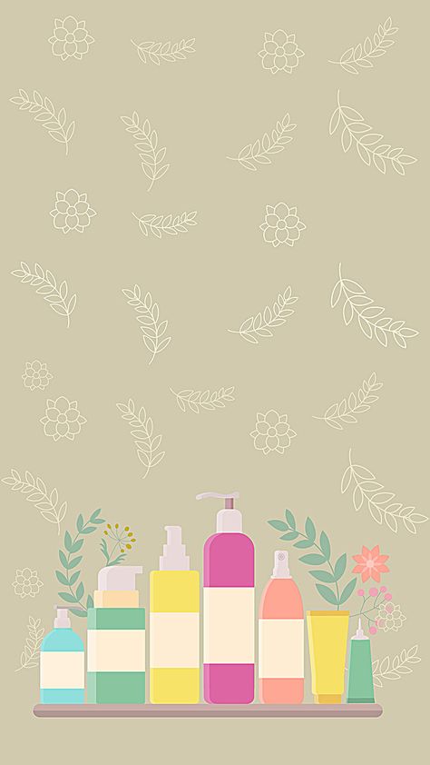 Skincare Wallpaper Backgrounds, Skincare Background Design, Floral Art Background, Skincare Background, Skin Care Background, Background Skincare, Skincare Wallpaper, Colorful Bottles, Hair Background