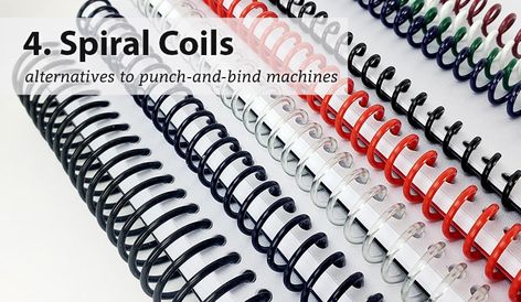 4 Alternatives to punch-and-bind machines...#4 Spiral Binding Coil Binding without a machine Spiral Binding Diy, Diy Spiral Binding, Spiral Book Binding, Cinch Binding, Book Binding Machine, Table Clamp, Binding Machine, Planner Setup, Coil Binding