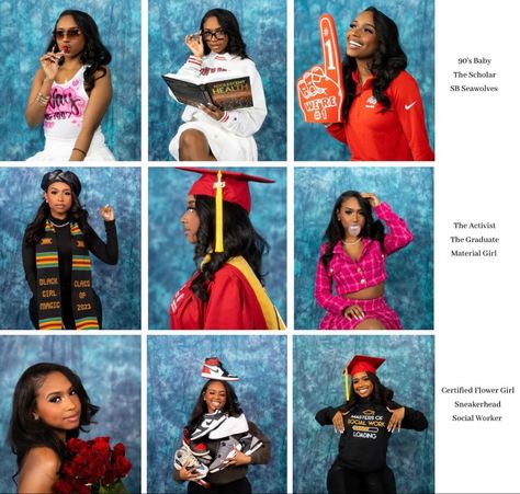 Yearbook Graduation Photoshoot, College Grad Ideas, High School Senior Picture Outfit Ideas Black Women, Album Cover Graduation Pictures, Graduation Yearbook Pictures, Year Book Photoshoot Ideas, Yearbook Graduation Pictures, Graduation Photoshoot Ideas Black Women, Senior Picture Ideas Black Women High School
