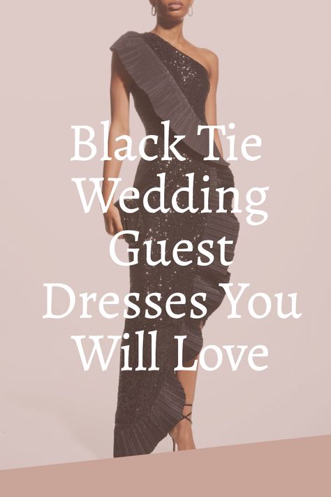 Attending a black tie wedding? Whether you are looking for an elegant evening gown, a chic black tie wedding guest dress, or an affordable yet modest option - we have compiled the ultimate guide for dressing for a black tie wedding. So, if you're attending a black tie wedding and want the perfect outfit, click on this pin now! Elegant Black Tie Wedding Guest Dress, Angeles, Wedding Guest Dress Formal Fall, Black Tie Wedding Outfit Women, Black Tie Wedding Dress Code, Modest Black Tie Event Dresses, Black Tie Optional Wedding Guest Dress Winter, Fall Formal Wedding Guest Attire, Evening Gowns 2024 Trends