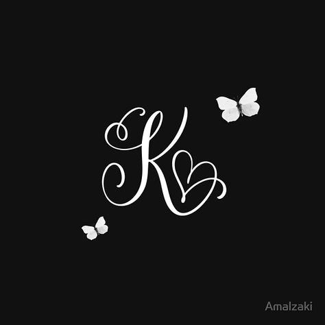K Tatoos Design, Letter K Tattoo, Letter K Design, Baby Elephant Drawing, Love Symbol Tattoos, Design With Letters, Pencil Sketches Easy, The Letter K, Pink Wallpaper Hello Kitty