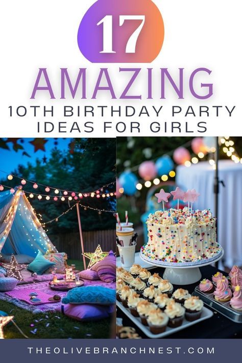 Discover the best themes and ideas for a fun-filled 10th birthday party for your girl. Create lasting memories with unique and engaging activities that reflect her interests and passions, making her tenth year celebration one for the books. Party Ideas For 12 Year Girl, Tenth Birthday Party Themes, 10 Bday Party Ideas Girl, Ten Year Old Girl Birthday Party Themes, Fun Birthday Ideas For Kids, Makeover Birthday Party For Kids, Birthday Party Games For 10 Year Girl, Birthday Party Ideas For 7 Year Girl, Birthday Party Themes For 10 Yr Girl