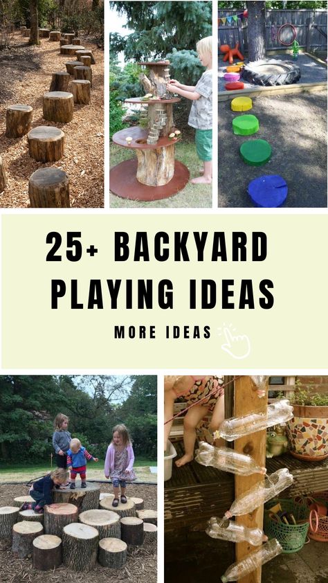 25 Backyard Playing Ideas for Kids Yard Obstacle Course, Obstacle Course Playground, Backyard Diy Kids Play Spaces, Nature Play Backyard Outdoor Spaces, Cool Backyard Playground Ideas, Cool Playgrounds Backyard, Nature Obstacle Course, Natural Home Playground, Diy Backyard Obstacle Course For Kids