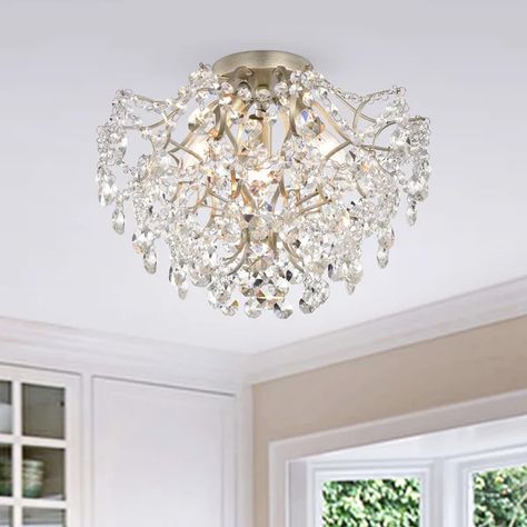 Myria Semi Flush Mount Flush Mount Lighting, Bathroom Chandeliers, Flush Mount Chandelier, Flush Mount Lights, Chandelier Style, Light Bulb Types, Semi Flush Mount, Vaulted Ceiling, Lampe Led