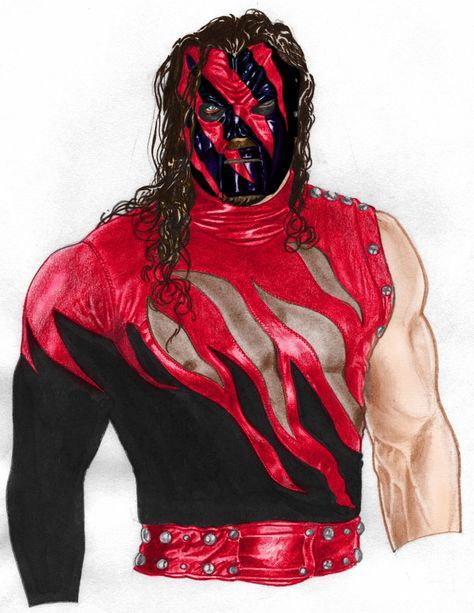 That is how Kane should look in the wwe today. Kane Wwe Art, Wwe Drawings, Kane Wwf, Wwe Cartoon, Wwe Kane, Kane Wwe, Big Red Machine, Wwe Art, Wwf Superstars