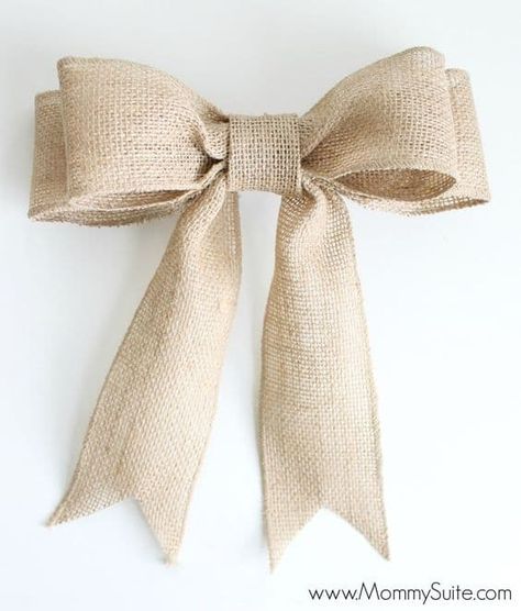 25 Gorgeous DIY Gift Bows (that look professional!) Burlap Bow Diy, Burlap Bow Tutorial, Diy Gift Bow, Christmas Bows Diy, Bow Diy, Diy Deco Noel, Homemade Bows, Bows Diy Ribbon, Diy Burlap