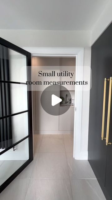 Lauren Barker on Instagram: "Utility measurements ⬇️ . . . We maximised storage in this small space by adding floor to ceiling cupboards and stacking the washer and dryer! The tall cupboards are great for housing larger items like the ironing board, mops and hoovers. The inbuilt shelves provide a space for cleaning and laundry products. We managed to get worktop space and a sink in too. Handleless cupboards for a sleek modern look! See reel for measurements! . . . . . . . . #utility #smallutility #reno #renovation #diy #storagesolutions #cabinets #homedesign #renovating #washing #homeinspo #newhome" Narrow Utility Room Ideas, Inbuilt Shelves, Floor To Ceiling Cupboards, Utility Space, Laundry Cupboard, Small Utility Room, Utility Closet, Renovation Diy, Floor To Ceiling