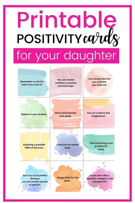 Image of 12 positive quote cards printable Encouraging Quotes For Kids, School Lunch Notes, Lunchbox Notes For Kids, Encouraging Messages, Motivational Notes, Parenting Daughters, Positive Affirmations For Kids, Quotes For Girls, Lunchbox Notes