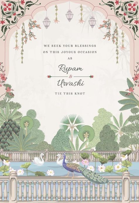 Mughal Wedding Card, Mughal Wedding, Traditional Indian Wedding Cards, Design Invitation Card, Hindu Wedding Invitation Cards, Wedding Card Design Indian, Indian Wedding Invitation Card Design, Traditional Invitation, Digital Invitations Wedding