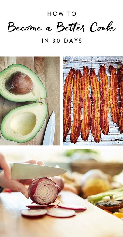 How to Become a Better Cook in 30 Days via @PureWow Essen, Cooking Courses, Cooking Advice, Cooking For Beginners, Cooking 101, Cooking Lessons, Cooking For One, Cooking Basics, Cooking For Two