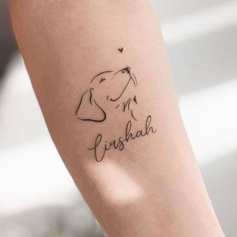 Two Dog Memorial Tattoos, Your Dog Tattoo Ideas, Tattoos For Remembering Dogs, Tattoos For A Lost Pet, Tattoo Ideas To Remember Your Dog, Personalized Dog Tattoo Ideas, Lost Dog Tattoo Simple, Pass Away Dog Tattoo, Cute Dog Memorial Tattoo