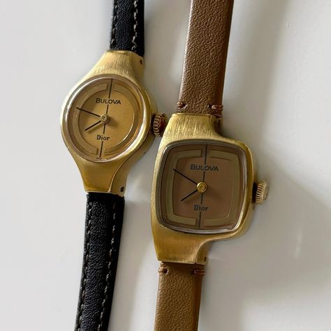 Dior x Bulova watches from the 70s will be available today at 5pm pacific time! Tattoos, Dior, Back Tattoo, Bulova Watches, Classy Jewelry, The 70s, Vintage Watches, Quick Saves