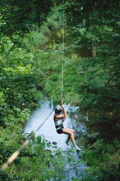 Just hanging around- Ropes Course, Woodward, PA High Ropes Course Aesthetic, Ropes Course Aesthetic, Ghibli Summer, Draw Bee, Water Park Ideas, Rope Climbing, Forest Cafe, High Ropes Course, Fairy House Crafts