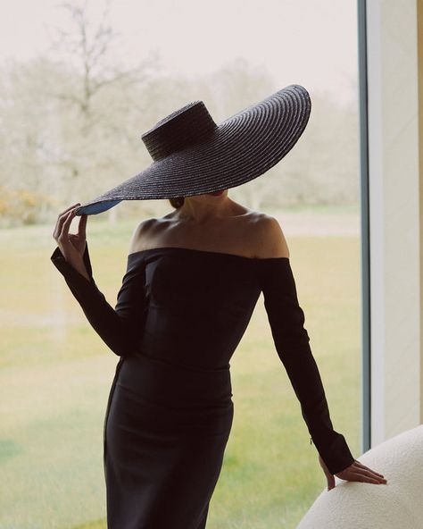 New Season 2022 Haute Couture, Couture, Outfits With Hats Black Women, Day Wedding Outfit, Goddess Of The Night, Classy Hats, Large Brim Hat, Jane Taylor, Roman Goddess