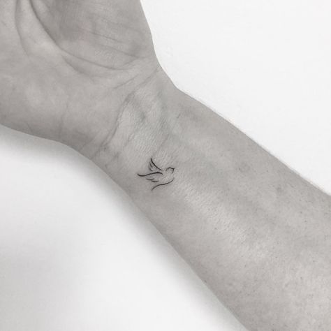 Small Tattoos Small Delicate Bird Tattoo, Dove Wrist Tattoos For Women, Christian Dove Tattoo, Delicate Bird Tattoo, Minimalist Dove Tattoo, Small Arm Tattoo Placement, Little Bird Tattoos For Women, Dainty Christian Tattoos For Women, Pure Tattoo