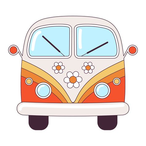 Download the Hippie vintage orange car a mini van retro bus 1960s, 60s, 70s. Groovy Psychedelic cartoon element - funky illustration in hippie style. Flat vector illustration isolated on the white background. 20318052 royalty-free Vector from Vecteezy for your project and explore over a million other vectors, icons and clipart graphics! Retro Bus, Combi Hippie, Kombi Hippie, Van Drawing, Van Hippie, Bus Drawing, Bus Cartoon, Hippie Car, Orange Car