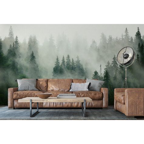 Pinetop Wallpaper Sleepy Vibes, Mystic Wallpaper, Wall Blush, Orange Peel Wall Texture, Orange Peel Texture, Concrete Wallpaper, Black Pine, Foggy Mountains, Paint Combinations