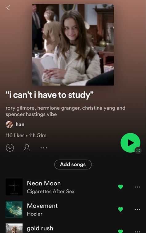 Gilmore Study, Rory Gilmore Study, I Have To Study, Study Playlist, Song Recs, Music Recs, Summer Songs Playlist, Playlist Music, Therapy Playlist