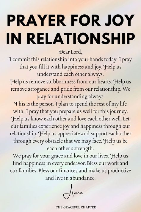 Prayers for Joy in Relationship Spiritual Prayers For Husband, Prayers To Restore Relationship, Praying For Your Relationship, Prayers For Joy, Prayers Over Relationship, Prayers As A Wife, Prayers To Pray Over Your Boyfriend, Prayers For Health And Healing Relationship, Prayers To Say With Your Boyfriend