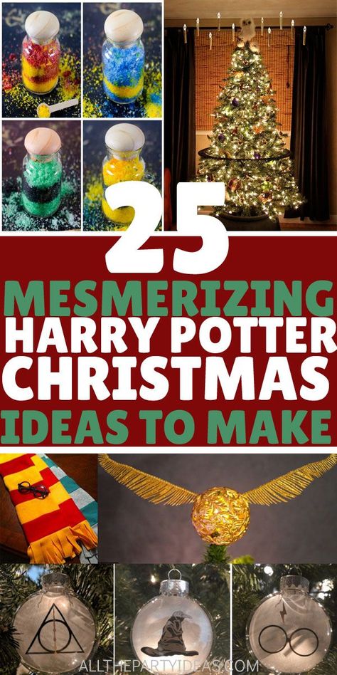 Natal, Harry Potter Theme Christmas, Harry Potter Christmas Diy, Harry Potter Christmas Decor, Deco Noel Harry Potter, Harry Potter Christmas Party, Harry Potter Themed Christmas, Harry Potter Diy Crafts, Harry Potter Christmas Ornaments