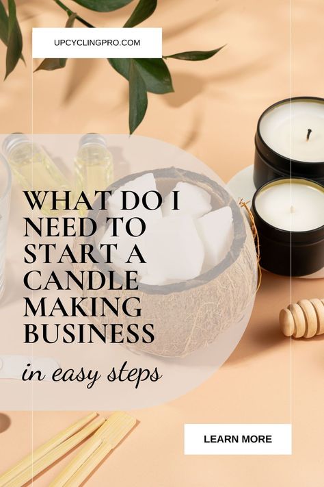 Set up your candle-making business successfully with 'What Do I Need to Start a Candle Making Business? - Setting Up Shop'. Discover the initial steps, from selecting quality materials to choosing the right workspace. Understand the legal requirements, including permits and insurance. This resource offers a comprehensive overview of launching a candle business, including tips on product development, packaging, and establishing an online presence. Soy Candle Making Business, Small Business Ideas Products, Diy Candle Business, Soy Candle Business, Candle Making Studio, Candle Making For Beginners, Selling Crafts, Importance Of Branding, Buisness Ideas