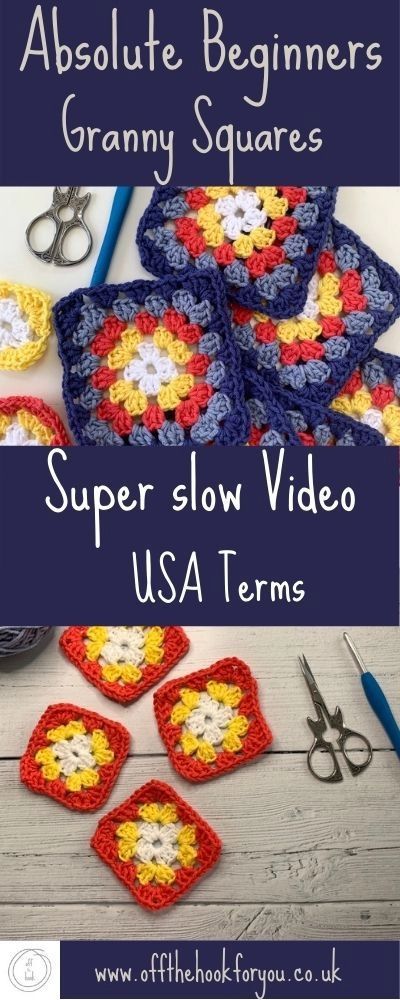 Amigurumi Patterns, Basic Granny Square Crochet Pattern Free, Knitted Granny Squares, Beginner Crochet Projects Step By Step, Slow Video, Crochet Granny Square Beginner, Crocheting Easy, Crochet A Granny Square, Granny Square Pattern Free