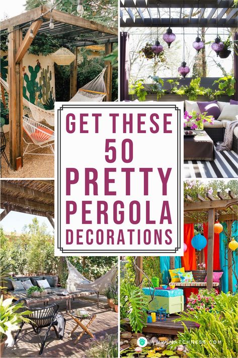 Pergola Decorations Ideas, Gazebo Plants Patio, Rustic Pergola Ideas Backyards, Hanging Plants Pergola Patio, Decorating Covered Patio Ideas, Flower Beds Around Pergola, Pergola Hanging Baskets, Landscaping Around Covered Patio, Hanging Plants From Pergola