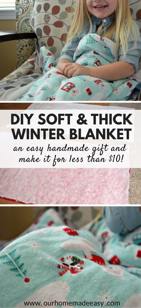 Make this easy warm flannel blanket for kids! It's so soft and you can personalize it easily! Click to see the steps! Couture, Patchwork, Diy Flannel Blankets, Cozy Diy, Holiday Hand Towels, Flannel Blankets, Easy Handmade Gifts, Decor Pictures, Winter Blankets