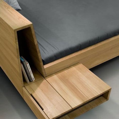 4 Floating Bed with Extra Storage Simphome 2 Beautiful Bed Designs, Modern Bedroom Set, Bed Design Modern, Bedroom Bed Design, Plywood Furniture, Modern Bedroom Design, Furniture Layout, Wooden Bed, Modern Bed