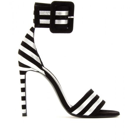 Saint Laurent Night Shoes, Black And White Sandals, Ysl Shoes, Pencil Heels, Black And White Heels, Ankle Strap Sandals Heels, Saint Laurent Paris, Fabulous Shoes, Dream Shoes