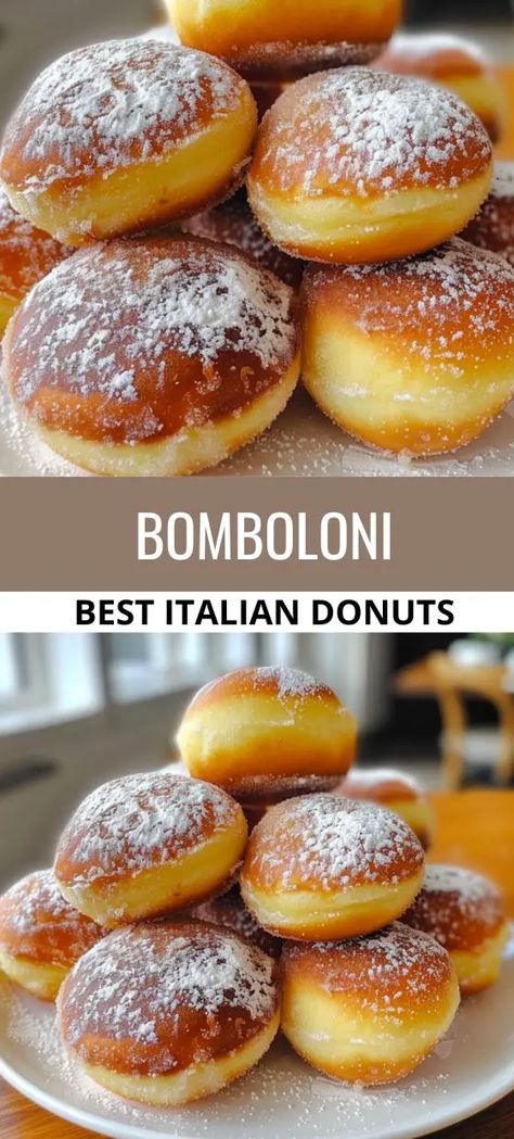 BOMBOLONI BEST ITALIAN DONUTS Chicken Skewers With Peanut Sauce, Bomboloni Recipe, Thai Chicken Skewers, Italian Donuts, Chicken Skewers Recipe, Doughnut Recipe Easy, Baked Donut, Season Recipes, Homemade Donuts Recipe